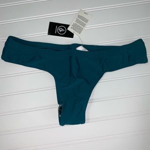 Cheeky Volcom stormy blue ruched bikini bottoms